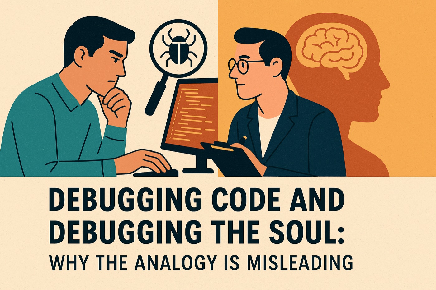 Debugging Code and Debugging the Soul: Why the Analogy Is Misleading